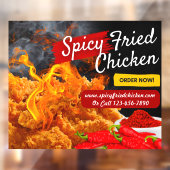 Aanpassen van Red Black Spicy Fried Chicken Restau Raamsticker (Vel 2)