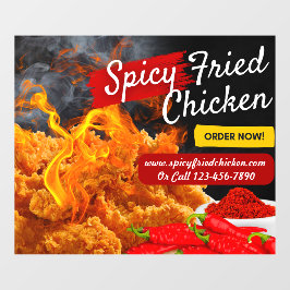 Aanpassen van Red Black Spicy Fried Chicken Restau Raamsticker