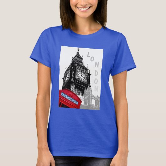 Aanpassen van Royal Blue London Big Ben Clock Towe T-shirt (Voorkant)