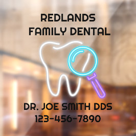 Aanpassen van tandheelkundige Kantoor Molaire Toot Raamsticker