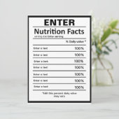 Aanpassen van voedingsinformatie sjabloon kaart (Staand voorkant)