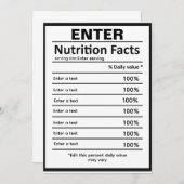 Aanpassen van voedingsinformatie sjabloon kaart (Voorkant / Achterkant)