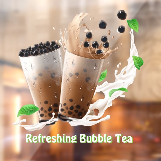 Aanpassen Verfrissende Boba Bubble Tea Advertentie Raamsticker (Vel 2)