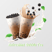 Aanpassen Verfrissende Boba Bubble Tea Advertentie Raamsticker (Vel)