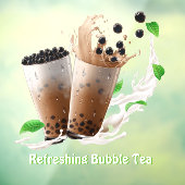 Aanpassen Verfrissende Boba Bubble Tea Advertentie Raamsticker (Vel 3)