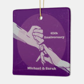 Aanpassen verjaardag romantisch paar hand in hand keramisch ornament (Links)