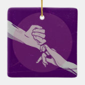 Aanpassen verjaardag romantisch paar hand in hand keramisch ornament (Achterkant)