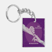 Aanpassen verjaardag romantisch paar hand in hand sleutelhanger (Voorkant Links)