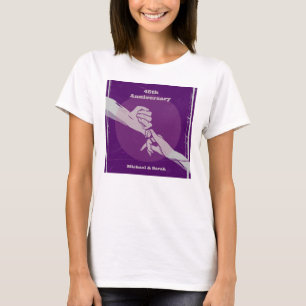 Aanpassen verjaardag romantisch paar hand in hand t-shirt