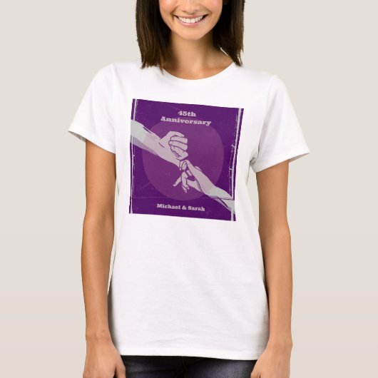 Aanpassen verjaardag romantisch paar hand in hand t-shirt (Voorkant)