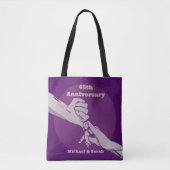 Aanpassen verjaardag romantisch paar hand in hand tote bag (Voorkant)