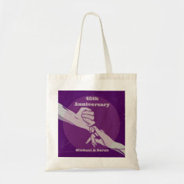Aanpassen verjaardag romantisch paar hand in hand tote bag