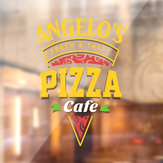 Aanpassen Verse Hete Pizza Cafe Restaurant Raamsticker (Vel 2)