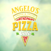 Aanpassen Verse Hete Pizza Cafe Restaurant Raamsticker (Vel 3)