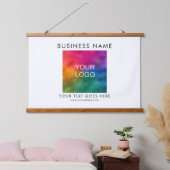 Aanpassen Voeg uw bedrijf Logo Text Sjabloon Hangend Wandkleed (Slaapkamer)