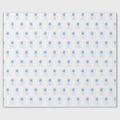 Aanpassen, volwassen borstdove op blauw cadeaupapier (Vlak)