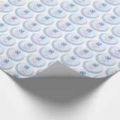 Aanpassen, volwassen borstdove op blauw cadeaupapier (Hoek)