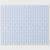 Aanpassen, volwassen borstdove op blauw cadeaupapier (Vlak)