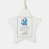 Aanpassen, volwassen borstdove op blauw keramisch ornament (Rechts)