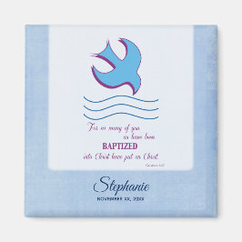 Aanpassen, volwassen borstdove op blauw magneet