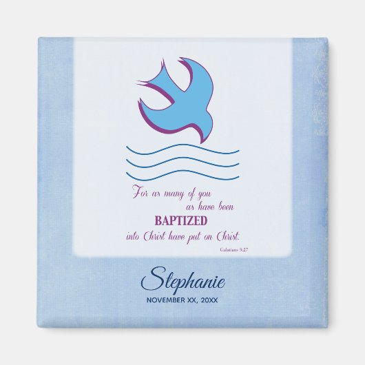 Aanpassen, volwassen borstdove op blauw magneet (Voorkant)