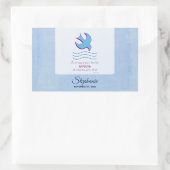 Aanpassen, volwassen borstdove op blauw rechthoekige sticker (Tas)