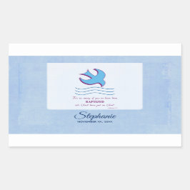 Aanpassen, volwassen borstdove op blauw rechthoekige sticker