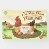 Aanpassen voor verkoop Boerderij Fresh Organic Egg Spandoek (Horizontaal)
