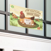 Aanpassen voor verkoop Boerderij Fresh Organic Egg Spandoek (Buitenkant Gebouw)