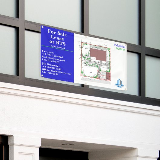 Aanpassen voor verkoop Lease of BTS Site Tekening  Spandoek (Buitenkant Gebouw)