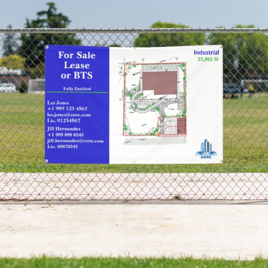 Aanpassen voor verkoop Lease of BTS Site Tekening Spandoek (Insitu)