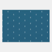 Aanpassen w / Initiaal, White Letter Number, monog Inpakpapier Vel (Voorkant 3)