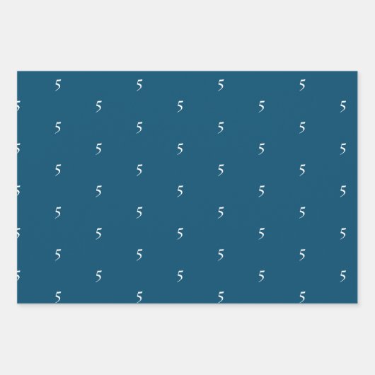 Aanpassen w / Initiaal, White Letter Number, monog Inpakpapier Vel (Voorkant 3)