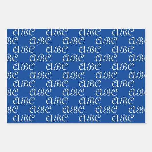 Aanpassen w / Initiaal, White Letter Number, monog Inpakpapier Vel (Voorkant 2)