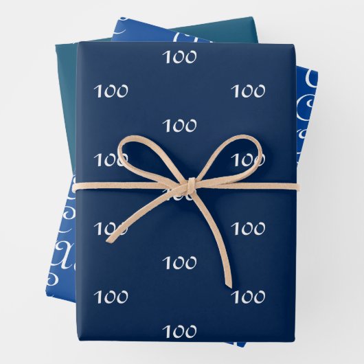 Aanpassen w / Initiaal, White Letter Number, monog Inpakpapier Vel (In situ)