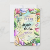 Aanpassen Waterverf omlijnde ventilator Save The Date (Voorkant)