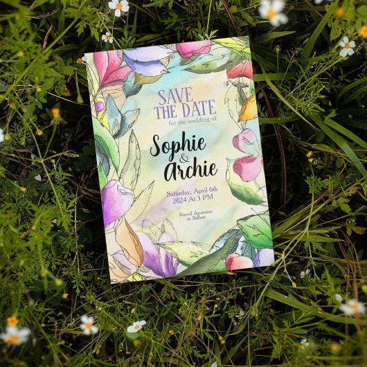 Aanpassen Waterverf omlijnde ventilator Save The Date