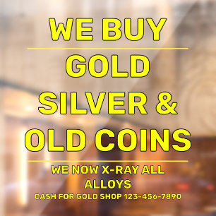Aanpassen We Verkopen Goud Zilver Edele Metalen Wi Raamsticker