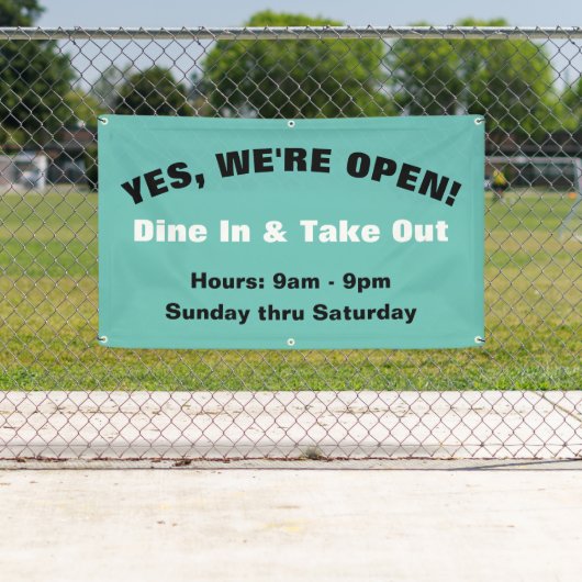 Aanpassen We zijn open in-en-uit Spandoek (Insitu)