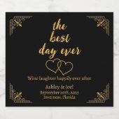 Aanpassen Wedding Repetitie Champagne Hearts Sparkling Wijnetiket (Enkel label)