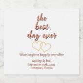 Aanpassen Wedding Repetitie Champagne Hearts Sparkling Wijnetiket (Enkel label)