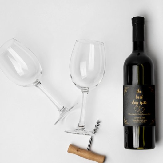 Aanpassen Wedding Repetitie Champagne Hearts Sparkling Wijnetiket