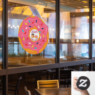 Aanpassen Welkom Koffie en Donut Winkel Vriendinne Raamsticker