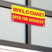 Aanpassen Welkom Open Voor Zakelijk Banner (Buitenkant Gebouw)