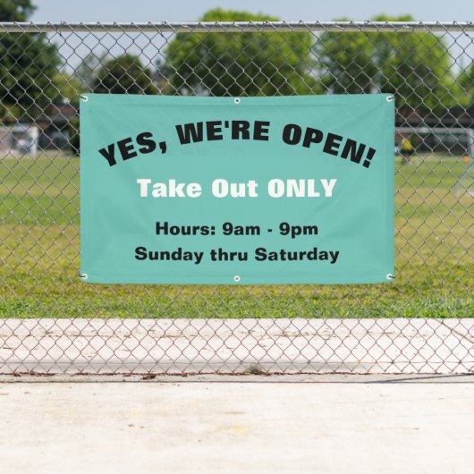 Aanpassen We're Open Alleen buiten tekenen Spandoek (Insitu)