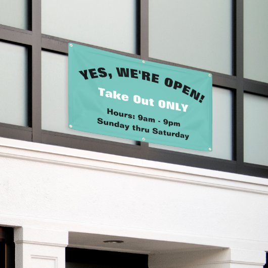 Aanpassen We're Open Alleen buiten tekenen Spandoek (Buitenkant Gebouw)