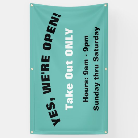 Aanpassen We're Open Alleen buiten tekenen Spandoek (Verticaal)
