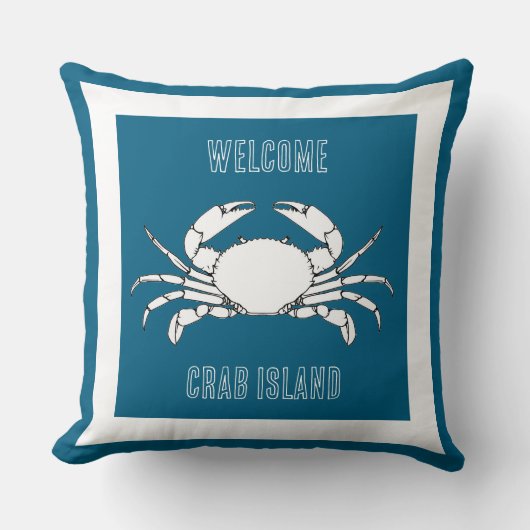 Aanpassen Werkkussen - Welkom bij Crab Island Kussen (Voorkant)