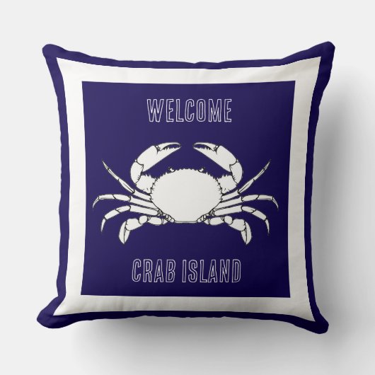 Aanpassen Werkkussen - Welkom bij Crab Island Kussen (Voorkant)