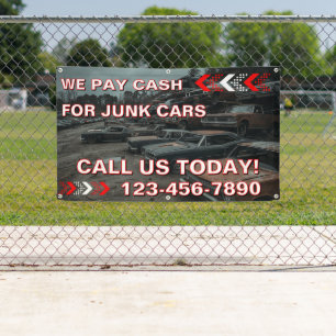 Aanpassen Wij betalen contant voor afvalauto's hek Spandoek